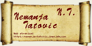 Nemanja Tatović vizit kartica